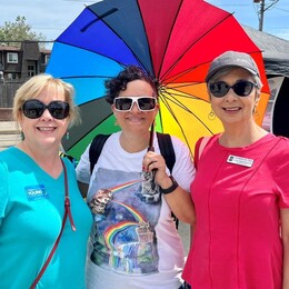  St. Clair Shores Pride March with precinct delegate Michelle Mormul (next to me) and a 10th Congressional District candidate.