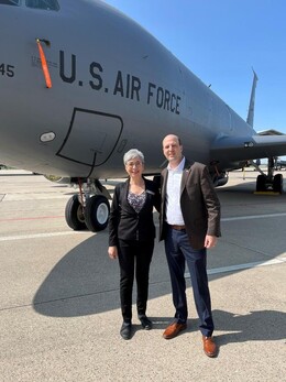 Sen. Hertel at a tour of Selfridge Air National Guard Base.