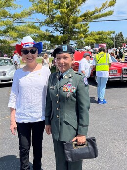  St. Clair Shores Memorial Day parade with SCS Veteran of the Year Chief Warrant Officer Three (retired) Eva Rodriguez.