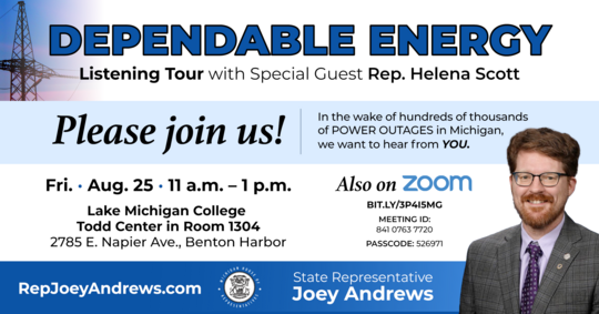 Join Rep Andrews for the ERRA Tour Stop in Benton Harbor on August 25th!