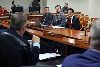 Rep. Morgan pictured testifying in committee in support of his bill.
