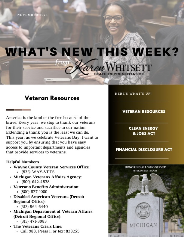 Constituent News from Rep. Whitsett 11.611.10