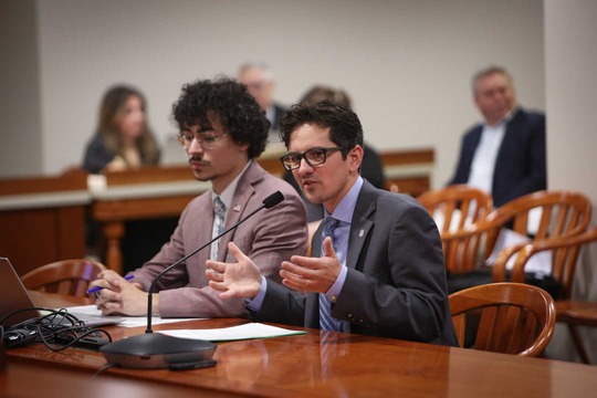 A photo of state Rep. Jason Morgan testifying in the House Judiciary Committee.