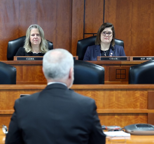 A photo of state Rep. Kara Hope (D-Holt) chairing the House Criminal Justice Committee.
