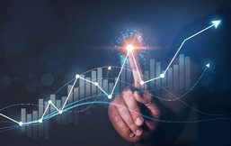 Stylized line chart trending upward