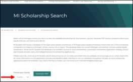 MI Scholarship Search