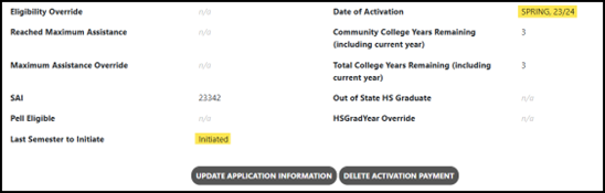Student Record Example of Update