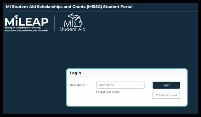 MiSSG Student portal log in