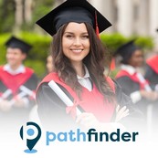 Pathfinder women in graduation cap