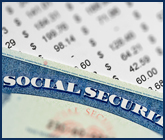 Photo of a Social Security Number Card over printed numbers in rows