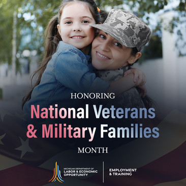 National Veterans and military families month graphic