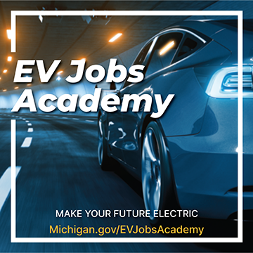 EV Jobs Academy graphic with electric car