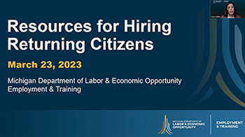 Webinar on Resources for Hiring Returning Citizens [Video still Image]