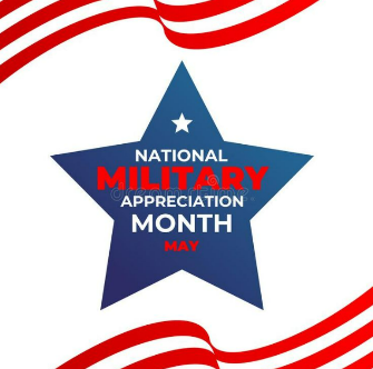 Military Appreciation Month written on a star