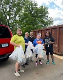 Group of MTCI Student Government students after grounds clean up