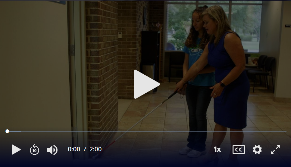 Still image of WKAR Curious About Careers video with play icon in the middle