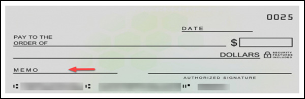 Image of a blank personal check