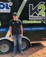 Nathan Murray in front of K2 Insulation truck