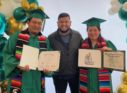 Andres and Rosalia Paz Bautista in graduation caps