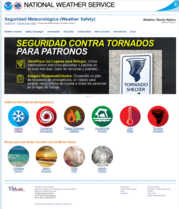 National Weather Service website with Spanish text