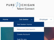Advanced Job Search link under the Job Seeker tab on MiTalent.org