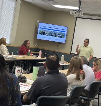 Gerardo Aranda speaking during the IMSC monthly meeting