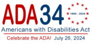 Celebrate. Learn. Share. ADA 34 logo