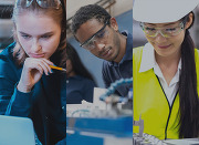 Build Submarines Facebook photo with three individuals doing various jobs