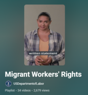 screenshot of the USDOL Migrant Worker rights video