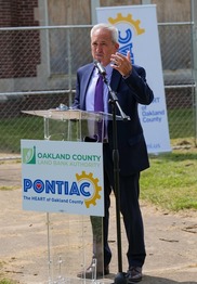 Joe Rivet Speaking at Oakland County Land Bank Event