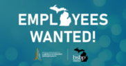 BSBP Employees wanted text with "o" in the shape of the State of Michigan