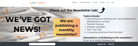 Keywe newsletter page