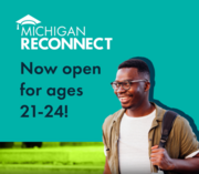 Michigan Reconnect expansion graphic of young Black man