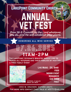 Lakepoint Church Annual Vet Fest flyer