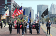 Veterans marching during the Detroit Veterans Parade