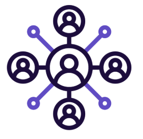 animation web showing connection from person to resource 