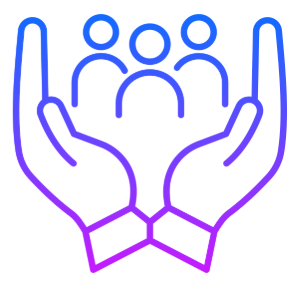 graphic showing open hands with people nested inside
