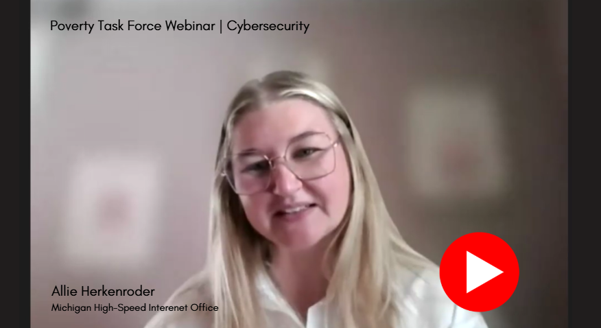 video thumbnail of allie herkenroder with michigan high speed internet office with red play button