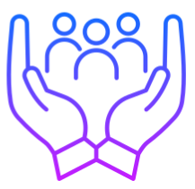 graphic of hands holding people