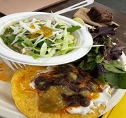 Plate of various types of food