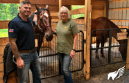LVER with Pegasus Springs staff in horse stall