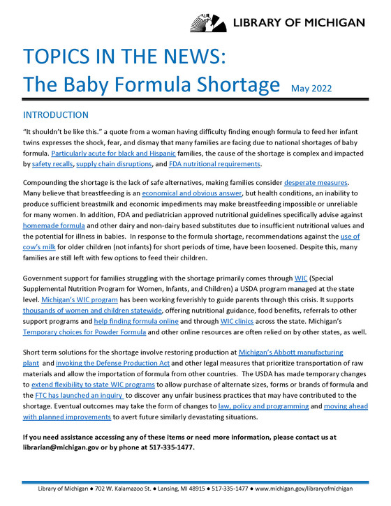 Timely Topics Baby Formula