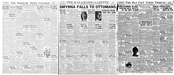 September 1922 Michigan Newspapers collage