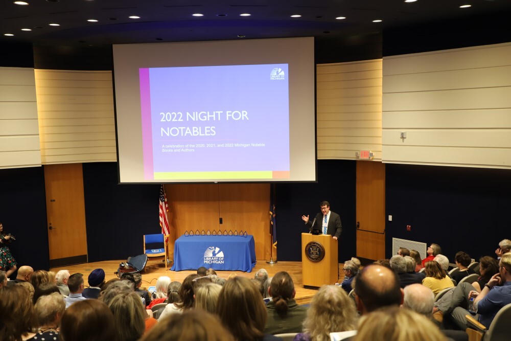 2022 Night for Notables Reception in Library of Michigan Forum