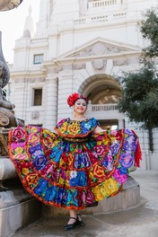 woman in traditional Mexican dress