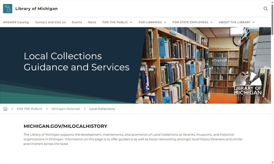 Local Collections page MiLocalHistory