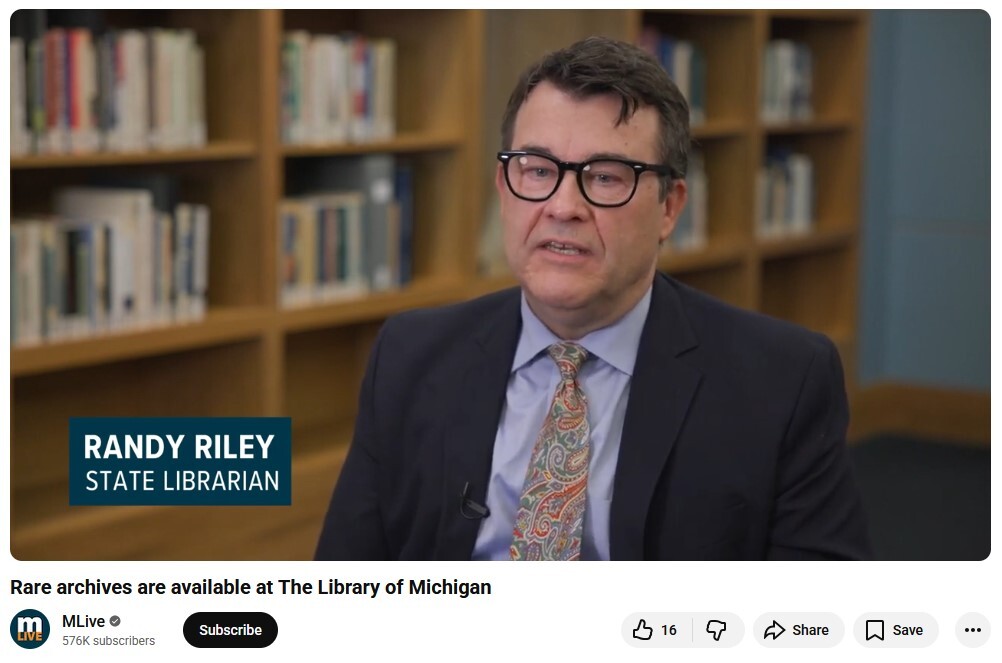 State Librarian Randy Riley Mlive interview screenshot