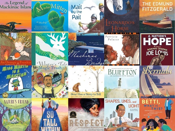 Collage of Michigan Notable Books Youth Selections March is Reading Month