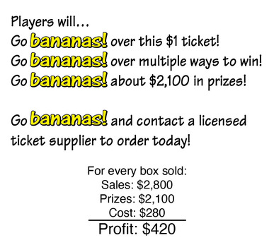 Players will go bananas! over this $1 ticket, $2100 in prizes, and multiple ways to win.