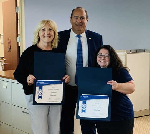 Michelle Johnson, Clerk Forlini and Lisa Mohn